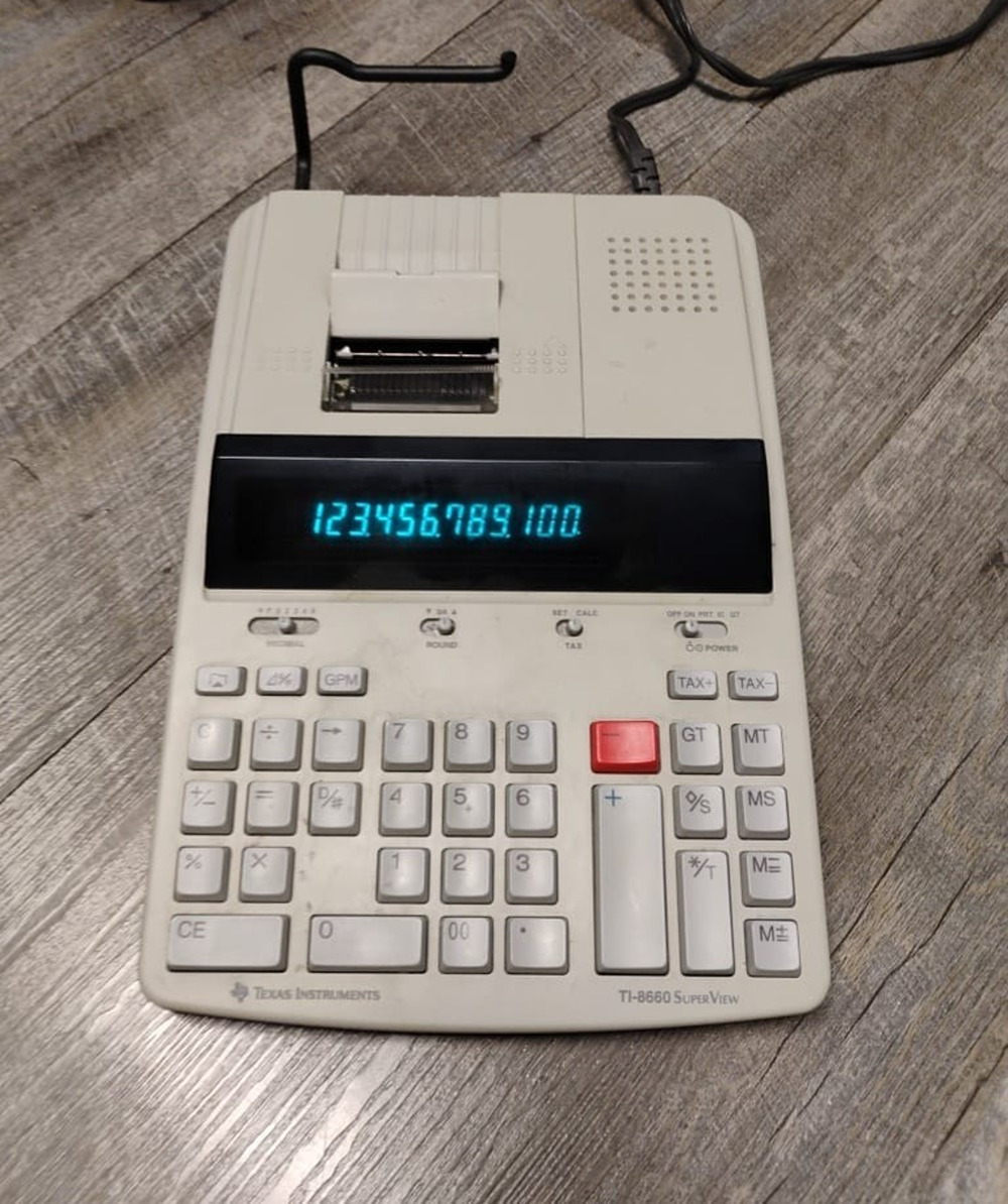 Texas Instruments TI-8660 Tax SuperView Printing Calculator Adding Machine